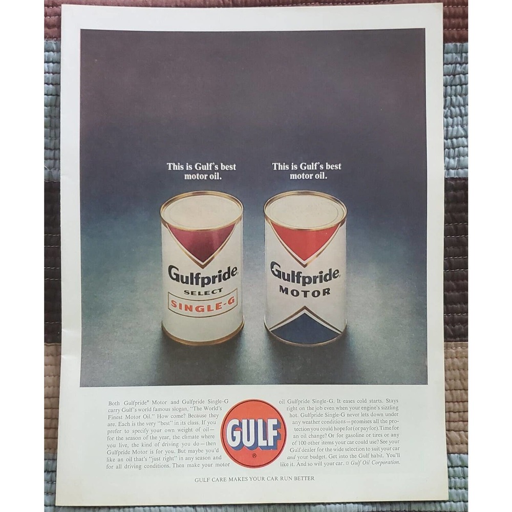 Gulf Oil Magazine Advertisement 1960s